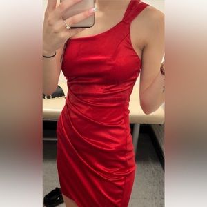 Red dress size xs one shoulder
